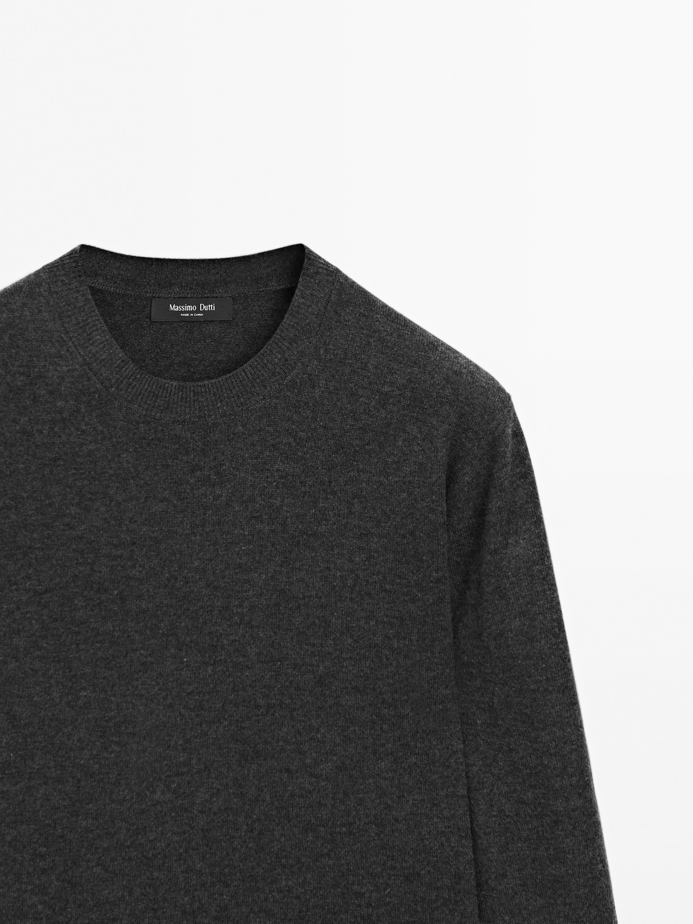 Wool blend crew neck sweater